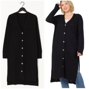 RIBBED LONG CARDIGAN